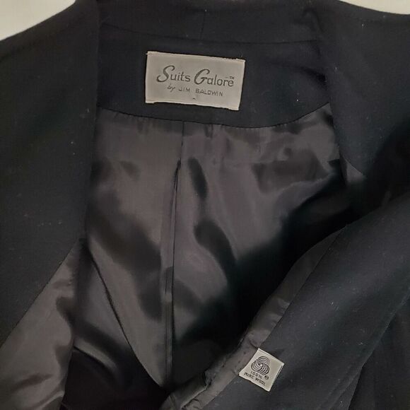 Vtg Suits Galore Jim Baldwin Wool Blazer Women's Size 6 Black One Single Button - Picture 8 of 9